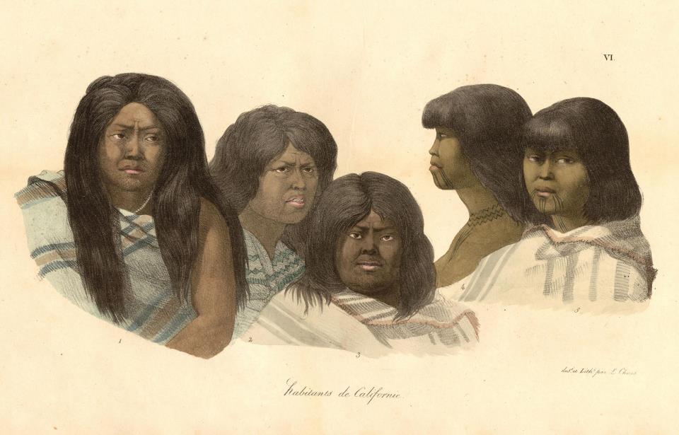 5 illustrations of Saklan women