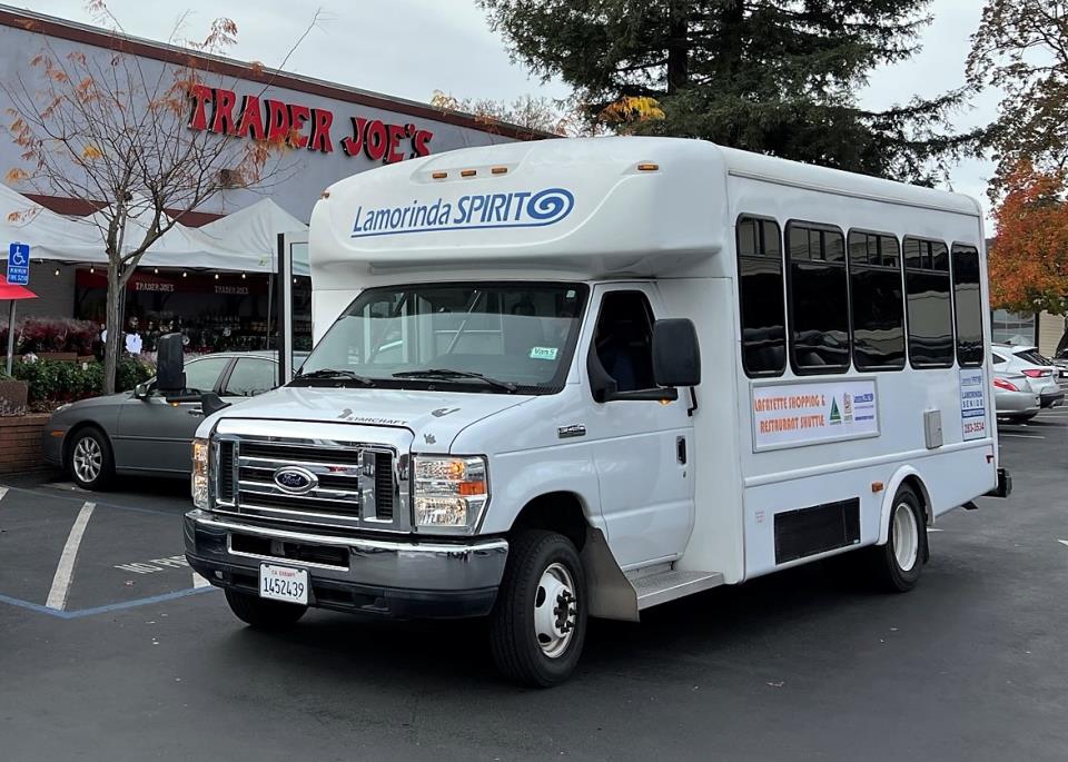 Lamorinda Spirit Van in front of Trader Joes